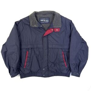 Vintage 80s 90s Mens Members Only Navy Blue Down Puffer Bomber Ski Jacket L